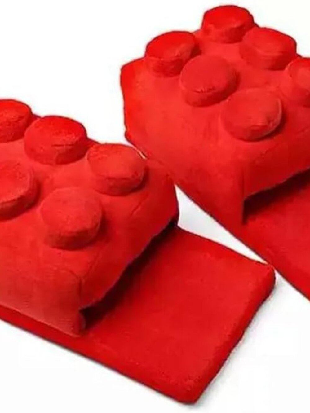 Red Lego Brick Slippers